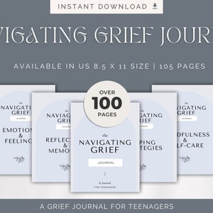 Grief Journal, Grief Workbook, Sympathy Gift, Teenager Grief Journal, Healing Journal, Guided Grief Journal, Grief Therapy Gift, Bereavement