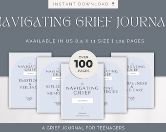 Teen Grief Journal, Guided Workbook, Coping Strategies (PDF)