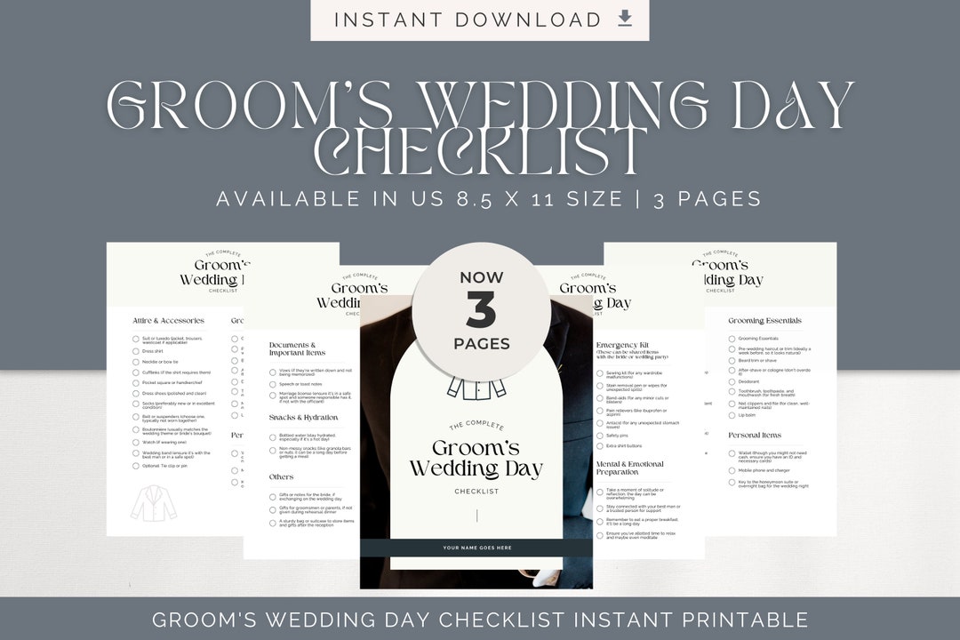 Groom's Wedding Day Checklist, Groom, Wedding Planning, Wedding Day