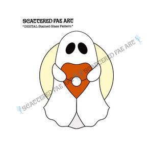 DIGITAL Ghost with Planchette (two versions) Stained Glass Pattern PDF SVG bundle
