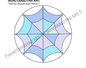 DIGITAL Halloween Spider Web Stained Glass Pattern PDF SVG bundle