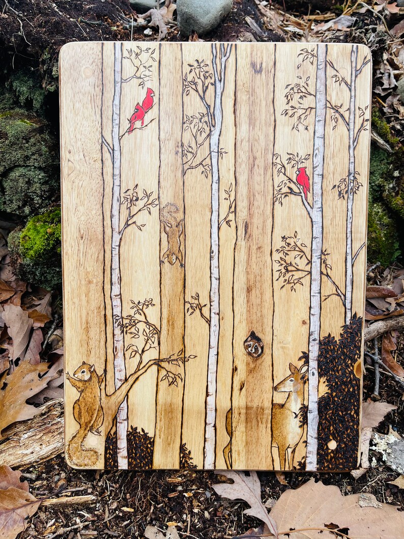 Woodland Animals Wall Hanging Woodburned Animals, Woodsy Art, Country