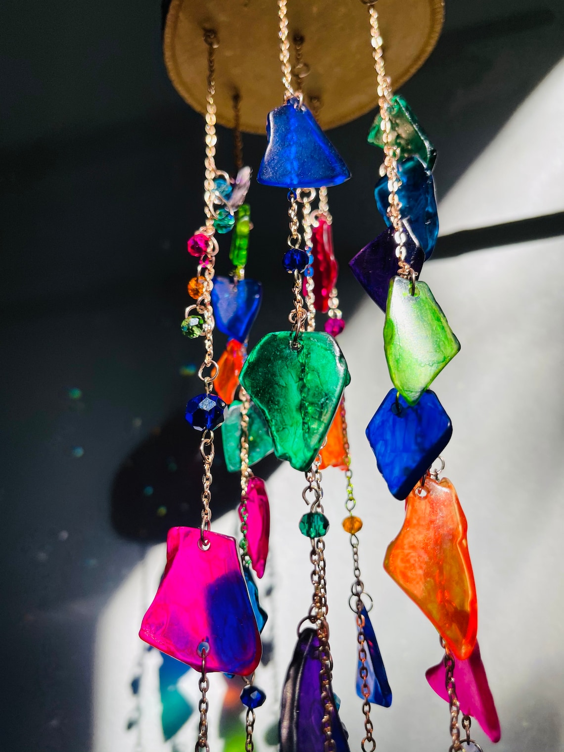 Rainbow Glass Bead Suncatcher Crystal Suncatcher Uplifting Etsy