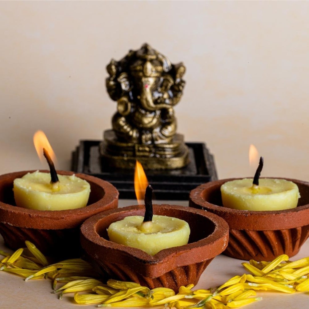 Ghee clarified Butter Diyas 60 Minute Burning Time Etsy