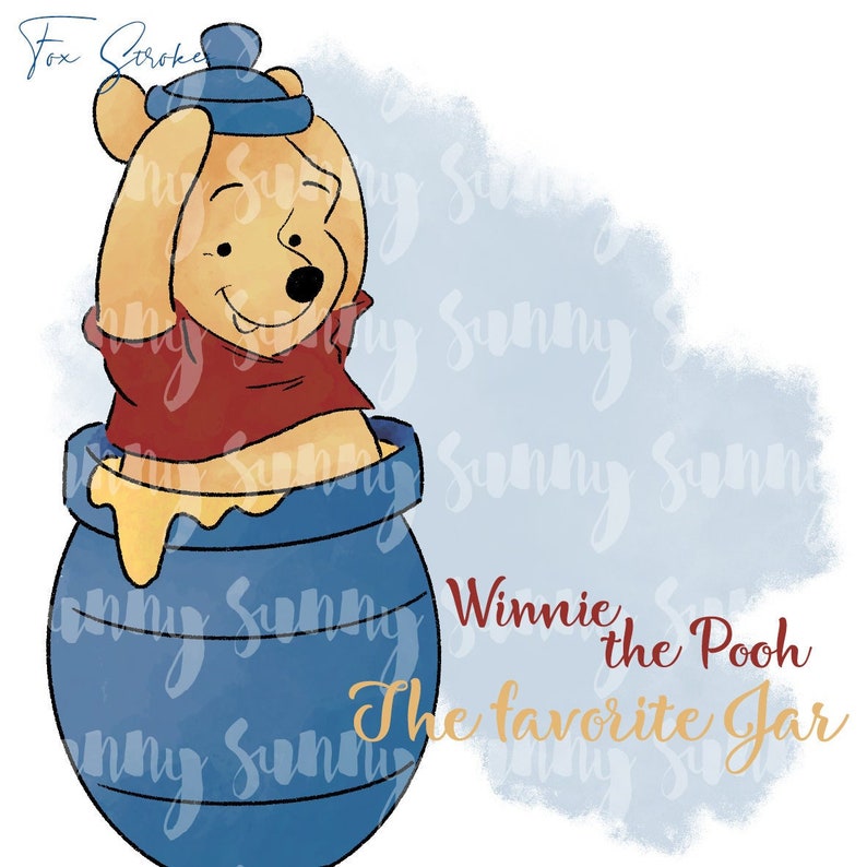 Winnie the Pooh Clipart, Pooh PNG, Bear Clipart, Honey PNG, Pooh Honey Jar, Pooh With Honey Etsy