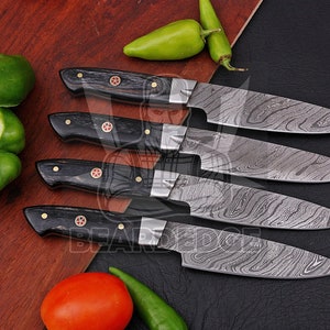 Handmade Damascus Steel Kitchen Knife/steak Knife/ Cleaver/ Vegetable and Meat  Cutting-set of 3-KD2 
