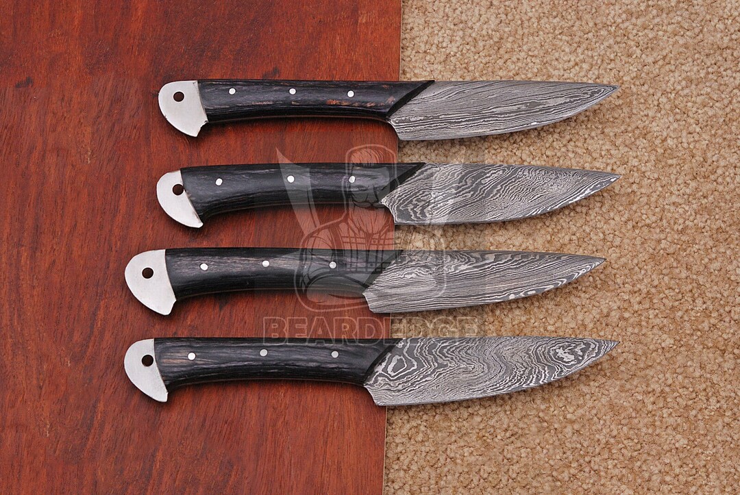 Unique Damascus Steak Knife Set, Table Steak Chef Knife Set, BBQ