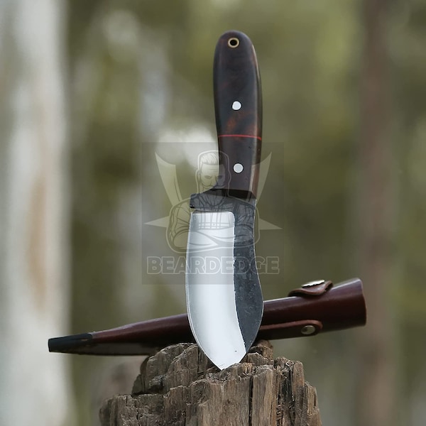 High Carbon Steel Hunting Knife Rosewood Handle Free Leather Sheath Camping Knife Survival Knife EDC Knife Bushcraft Best Men Gift For Him