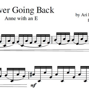 Never Going Back - Anne with an E violin sheet music PDF