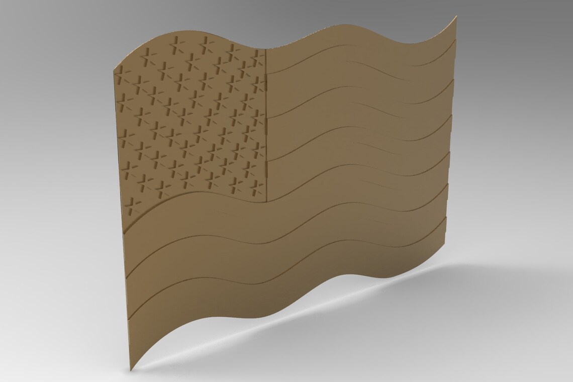STL American flag files for CNC 3D STL wavy flag file pack | Etsy