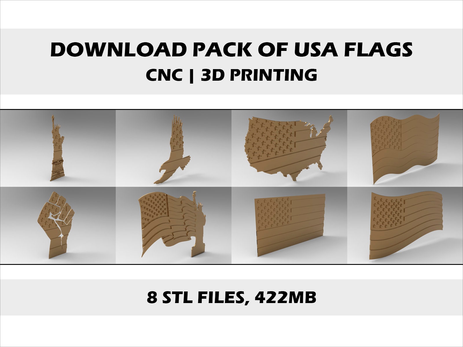 STL American flag files for CNC 3D STL wavy flag file pack | Etsy