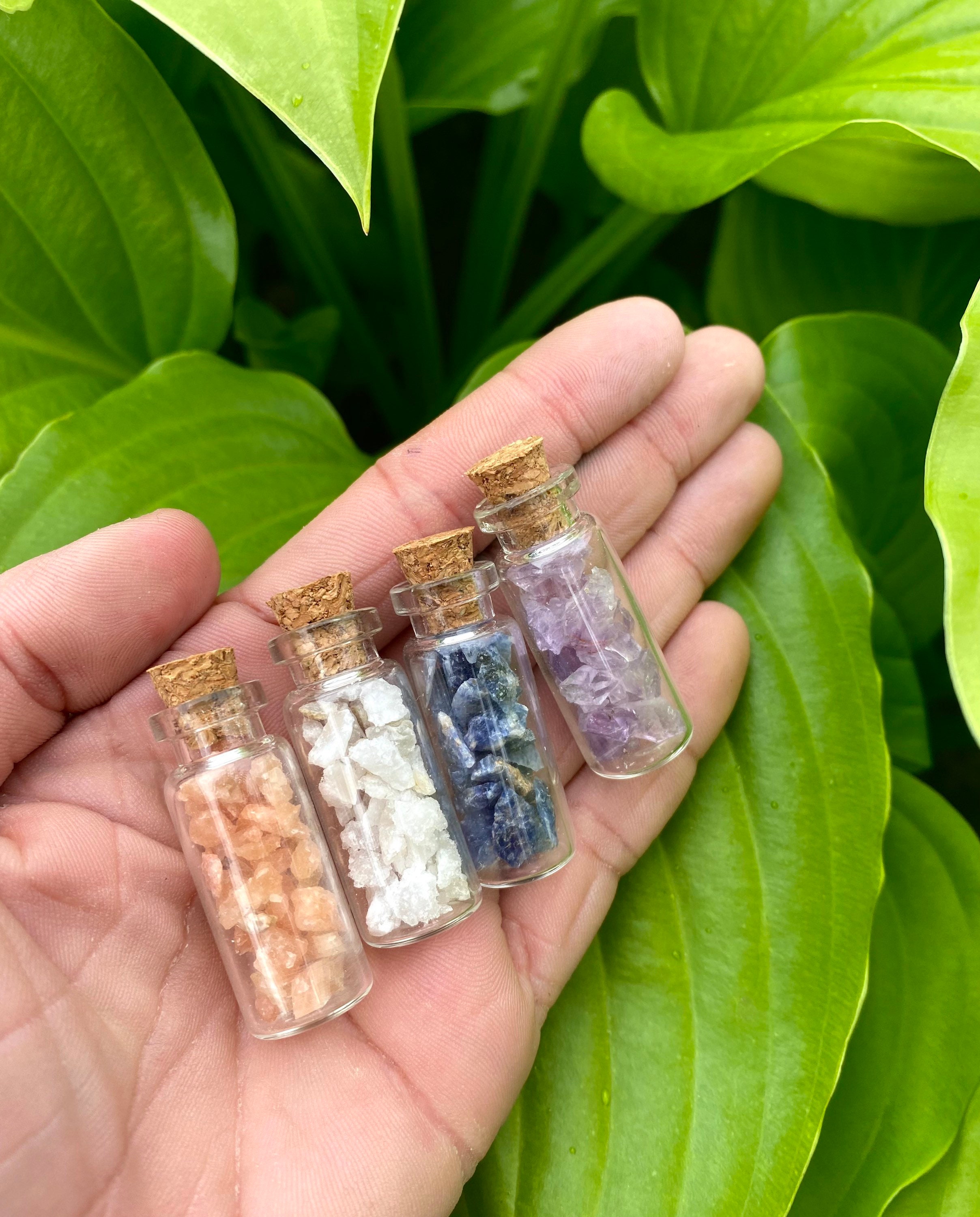 Raw/rough crystal chip jars Etsy