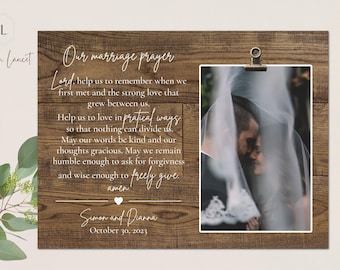 Personalized Marriage Prayer Picture Frame – 8x10 Wood Wedding Gift