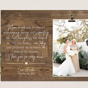 Personalized Mother of Bride Wood Frame – Wedding Keepsake, 8x10