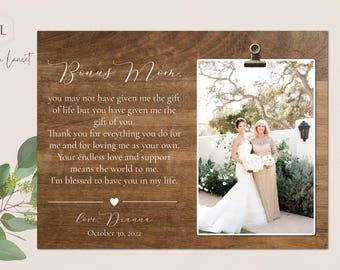 Bonus Mom Wedding Day Gift, StepMom Gift on Wedding Day, Bonus Mom Frame, Step Mom Frame,  Wedding Picture Frame for Stepmother