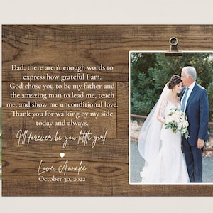 Personalized Father of the Bride Frame – 8x10 Wood Picture Frame – Wedding Day Gift for Dad, Bride and Father Keepsake