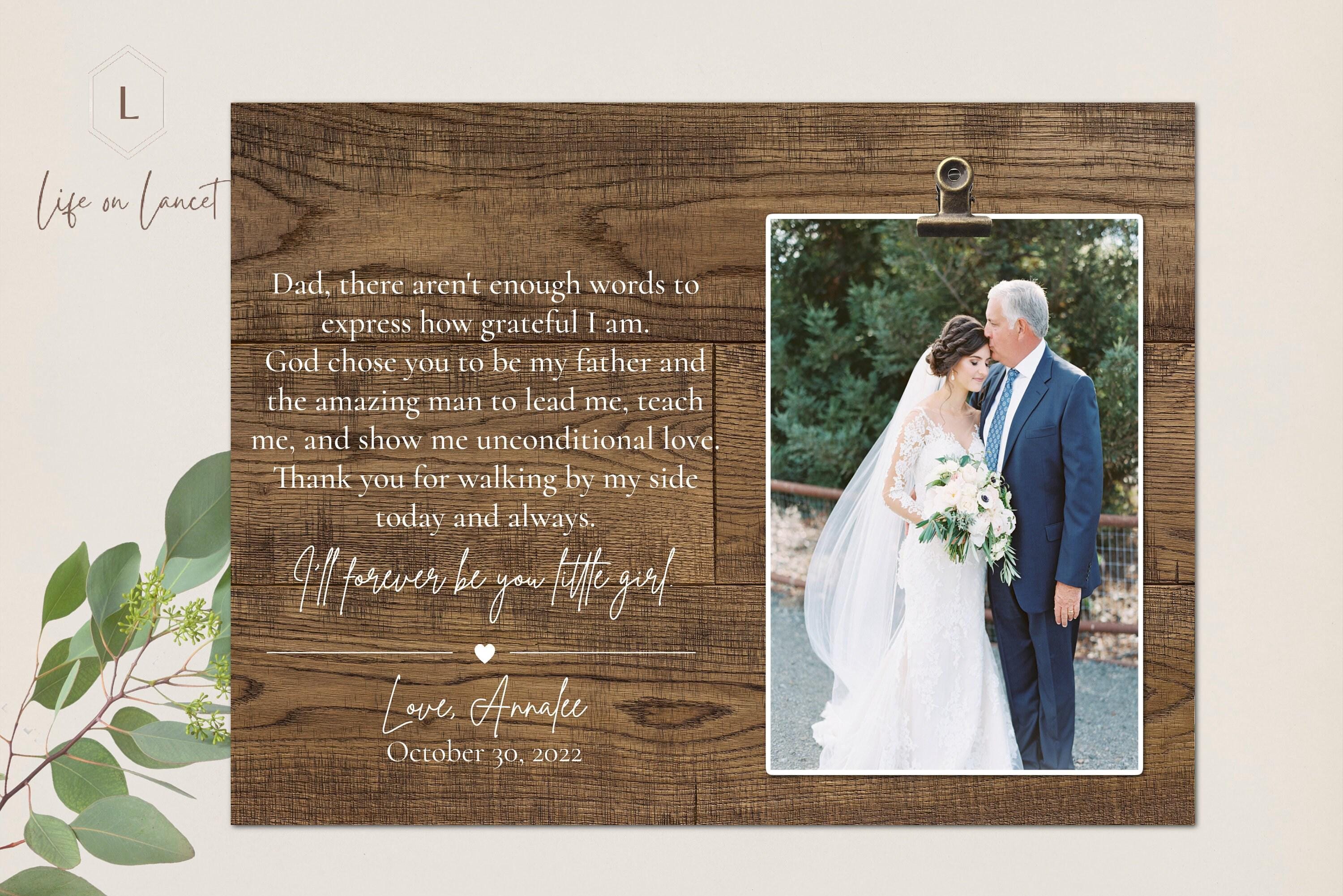 Personalized Father of the Bride Frame – 8x10 Wood Picture Frame – Wedding Day Gift for Dad, Bride and Father Keepsake