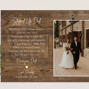 Stepped Up Dad Frame, Stepdad Wedding Gift, Stepdad Gift Idea,  Personalized Frame for Stepfatherather, Christmas Gift for Stepdad