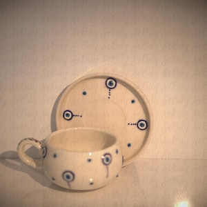 Handgemachter türkischer Kachelbecher - Keramiktasse im Iznik-Stil - Ottomane-Musterporzellan - Kaffee- & Teetasse - Geschenk für Teeliebhaber - türkische Keramik