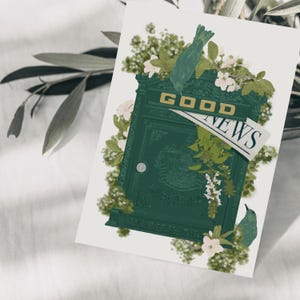 Cartolina postale con fiori, disegno botanico disegnato a mano, biglietto d'auguri, annuncio, biglietto di auguri, carta FSC