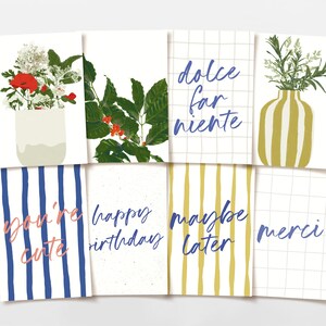 Postkarten Set 8 Karten für Geburtstag, Hochzeit, Danke und Geschenke, FSC zertifiziertes Papier