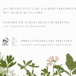 Notizblock-Set Blumen botanische Zeichnung, Dot Grid to-do Block 3x50 Blatt, weiß blaue Illustration, PEFC Papier Bild 7