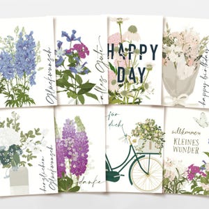 Postkarten Set individuell, 5 Postkarten, Geburtstag Karte, Hochzeit Karte, Danke Karte, individueller Mix, FSC Papier