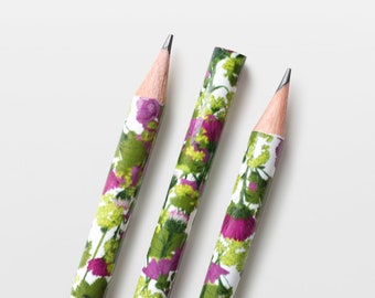 Crayon motif floral fleurs d'été violet rose vert clair, petit cadeau d'anniversaire, cadeau pour les fans de plantes, neutre pour le climat, certifié TÜV