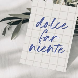 Postkarte dolce far niente kariert, handgezeichnetes Muster, Urlaubskarte, Entspannungsmoment, FSC zertifiziertes Papier