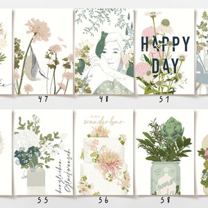 Postcard set individual, 5 postcards, birthday card, wedding card, thank you card, individual mix, FSC paper image 3