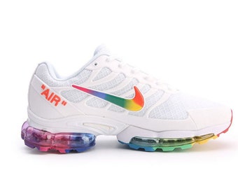 rainbow colored tennis shoes