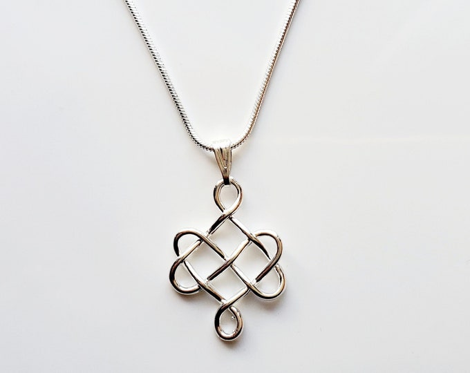 Silver plated Celtic knot necklace pendant