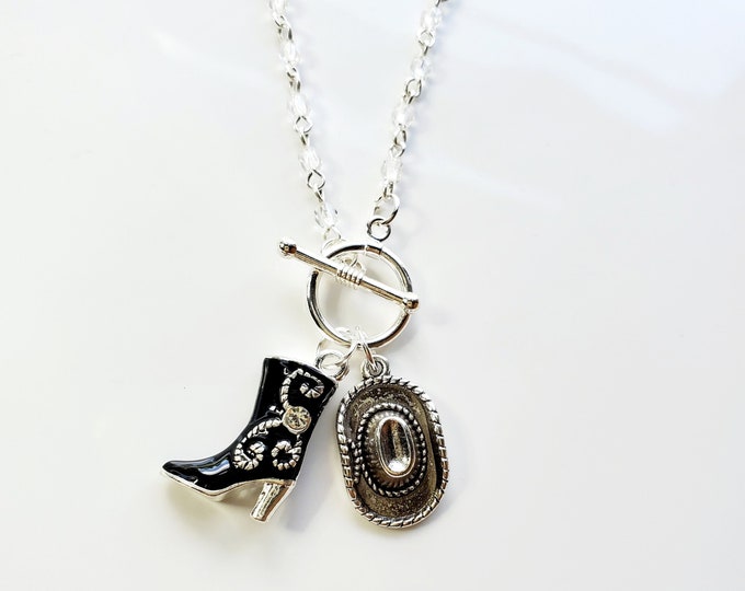 Cowgirl boot necklace