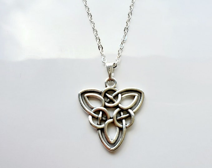 Silver plated Celtic knot necklace pendant
