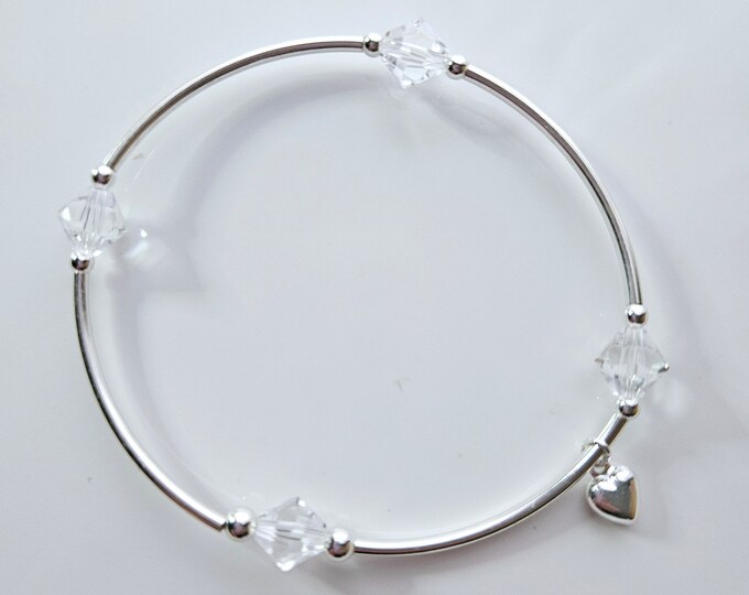 Truly Blessed, count those blessings bracelet with crystal birthstone and silver heart