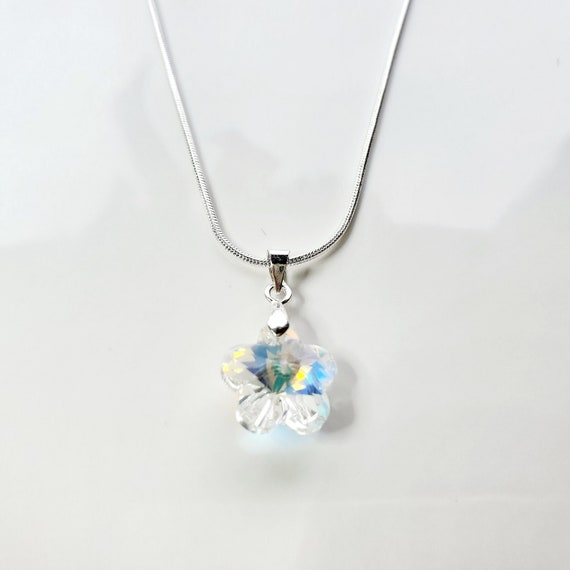 韓国【TATIANA】(silver925) crystal flower necklace 1/2