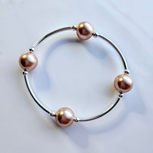 Truly Blessed, count that zegeningen-armband met Oostenrijkse roségouden kristalparels