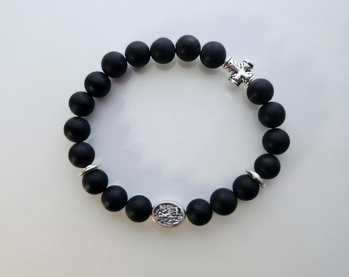 ARCHANGEL MICHAEL Bracelet for those who work in dangerous conditions.  This bracelet is made with black onyx gemstone beads.