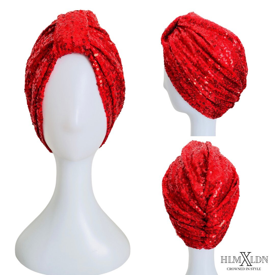 Glitzy Sequin Turban Classic turban Turban headpiece Etsy