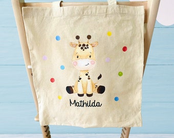 Personalized children's bag | Jute bag with name | Animal motif | kindergarten