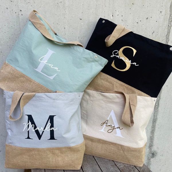 Gepersonaliseerde jute tas | hoge kwaliteit shopper