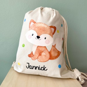 personalisierter Turnbeutel mit Tiermotiv | Kind | Kindergarten | Schule
