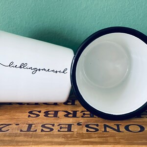 Taza de esmalte personalizada Taza de café con nombre sin mango regalo individual Cumpleaños imagen 2