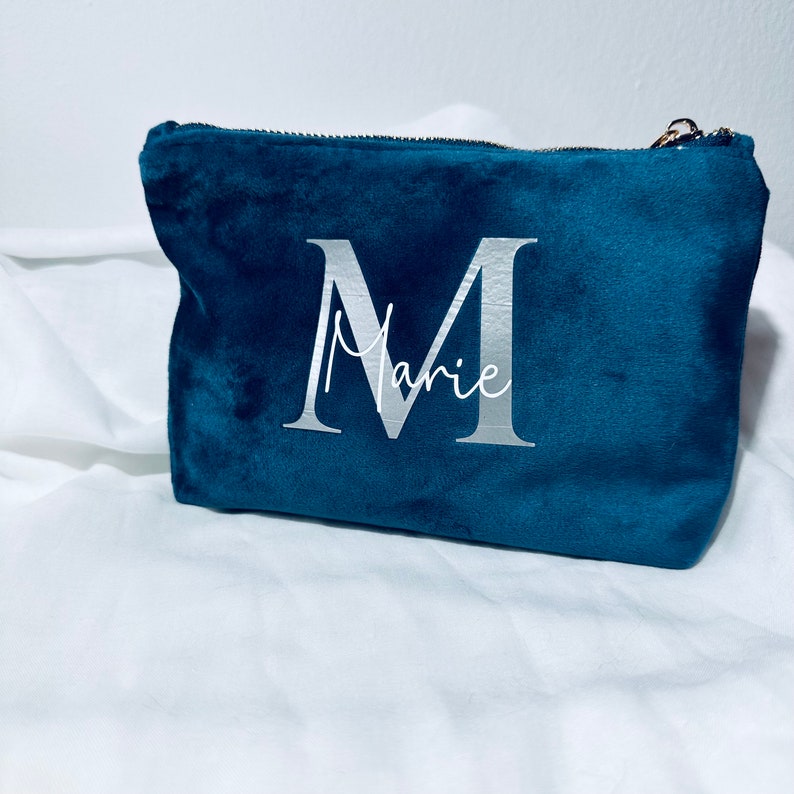 Personalized Cosmetic Bag Make-up bag with name velvet image 4
