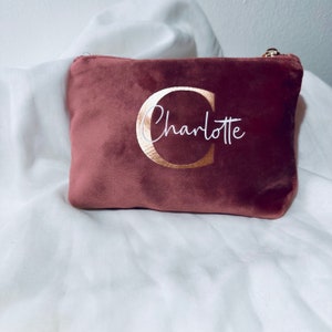 Personalized Cosmetic Bag Make-up bag with name velvet image 3