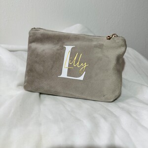 Personalized Cosmetic Bag Make-up bag with name velvet image 5