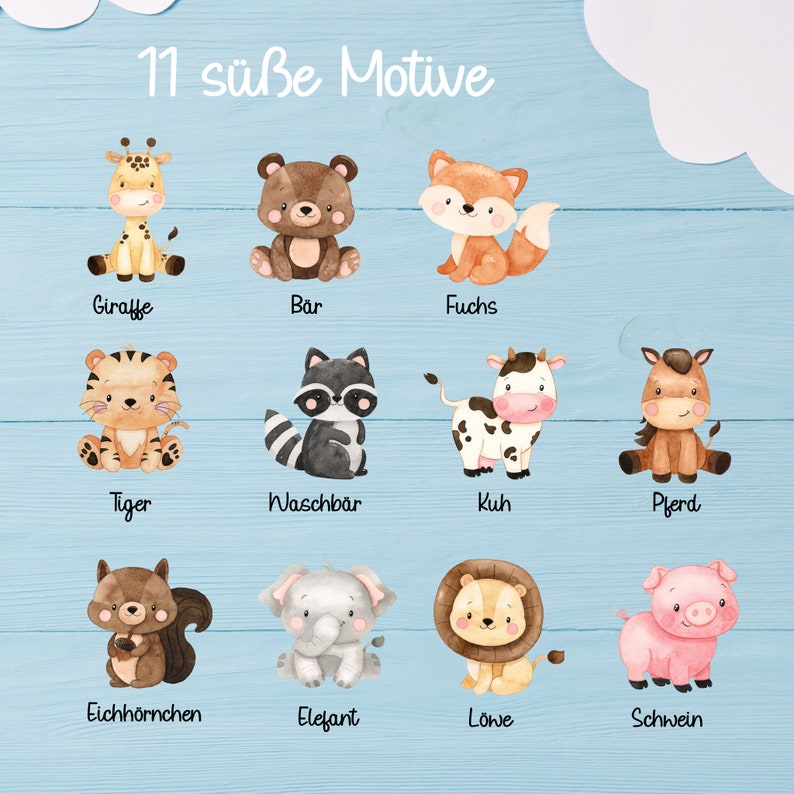 Personalisierte Kindertasche Jutetasche mit Namen Tiermotiv Kindergarten Bild 2