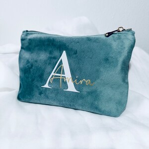 Personalized Cosmetic Bag Make-up bag with name velvet image 1