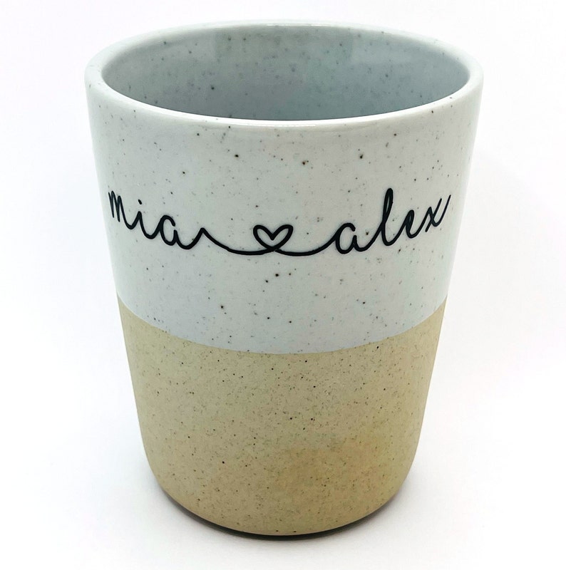 personalisierte Tasse Kaffeetasse mit Namen Keramik Geschenk Geburtstag Getöpfert l Skandinavisch Steingut Becher l Wunschtext Bild 6