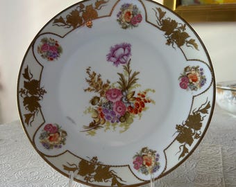 Plato de porcelana antiguo de la década de 1900, marca PROV SAXE ES Erdmann Schlegelmilch, Alemania